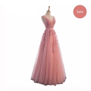 Embellished Tulle Prom Dress